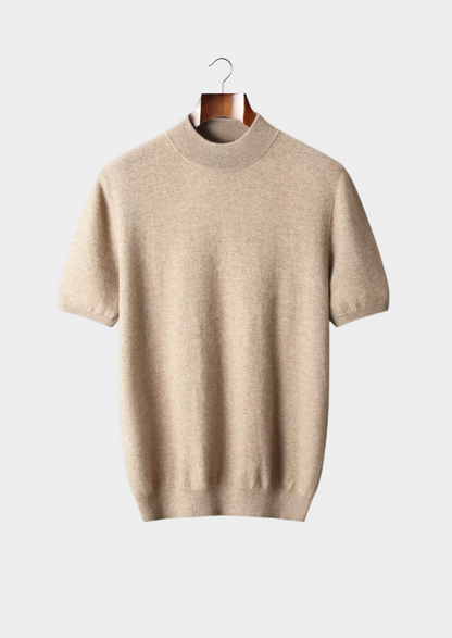 Premium Cashmere Mock Neck T-Shirt, view 15