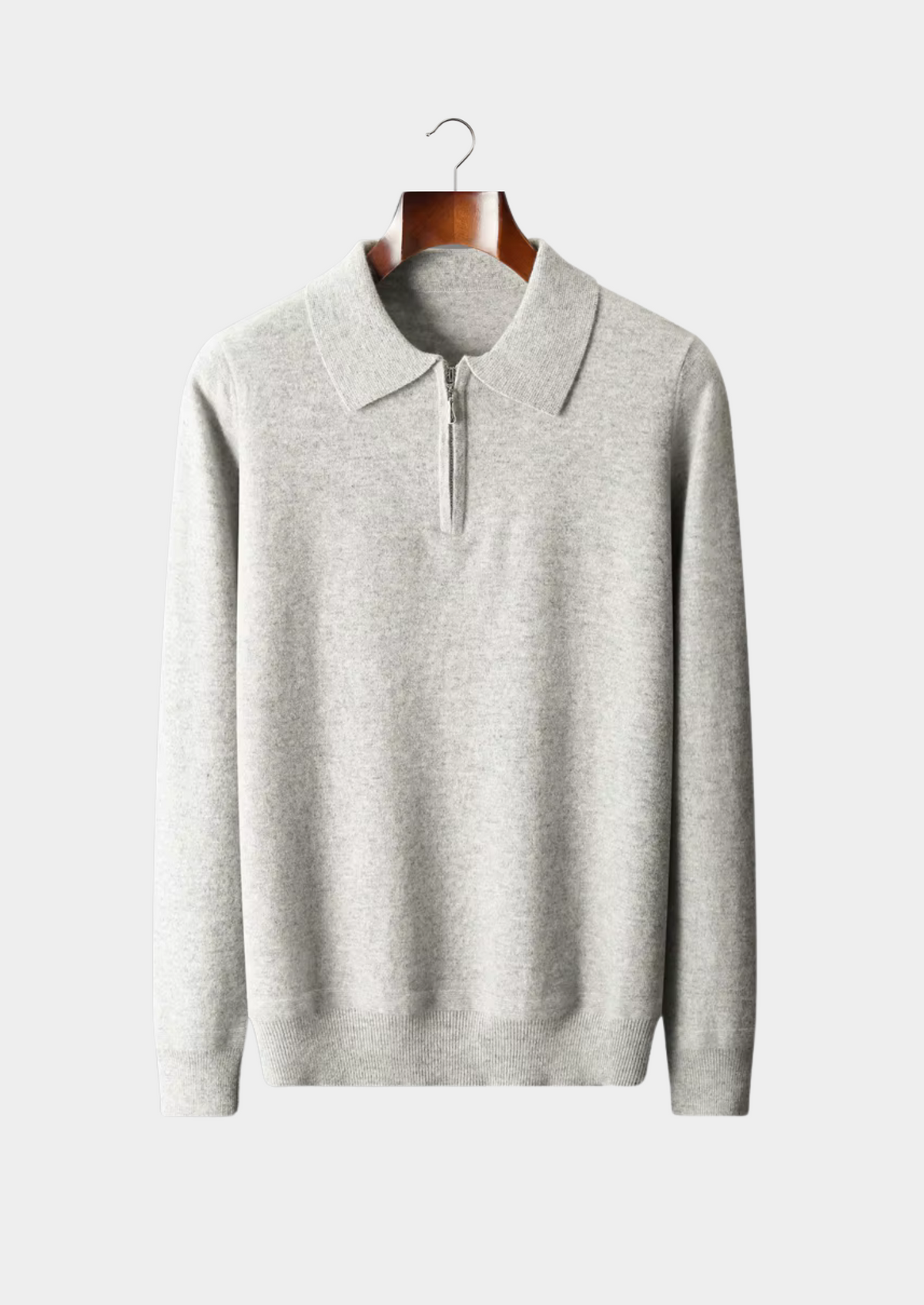 Pure Extra-Fine Merino Wool Half Zip Polo, view 1