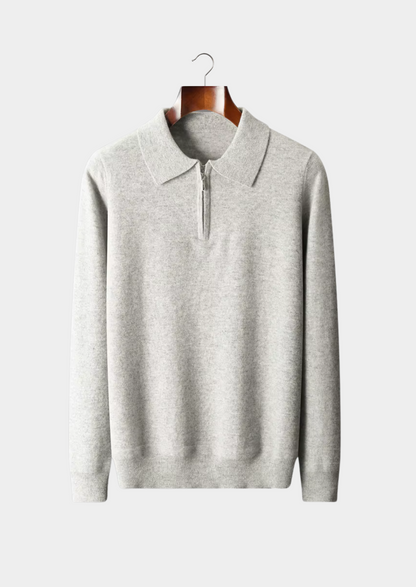 Pure Extra-Fine Merino Wool Half Zip Polo, view 1