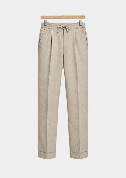 Pantalon côtier à cordon de serrage - Sable, vue de face