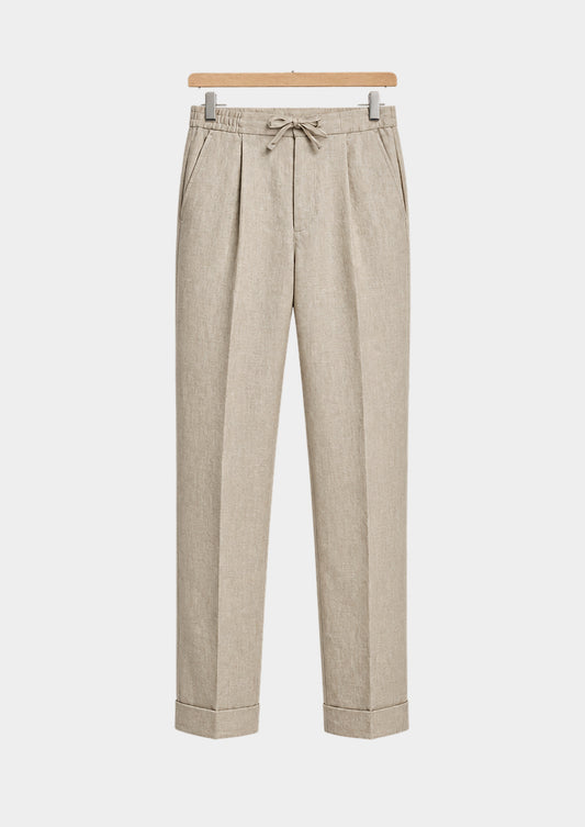 Pantalon côtier à cordon de serrage - Sable, vue de face