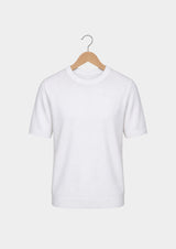 T-shirt essentiel col rond en maille blanc