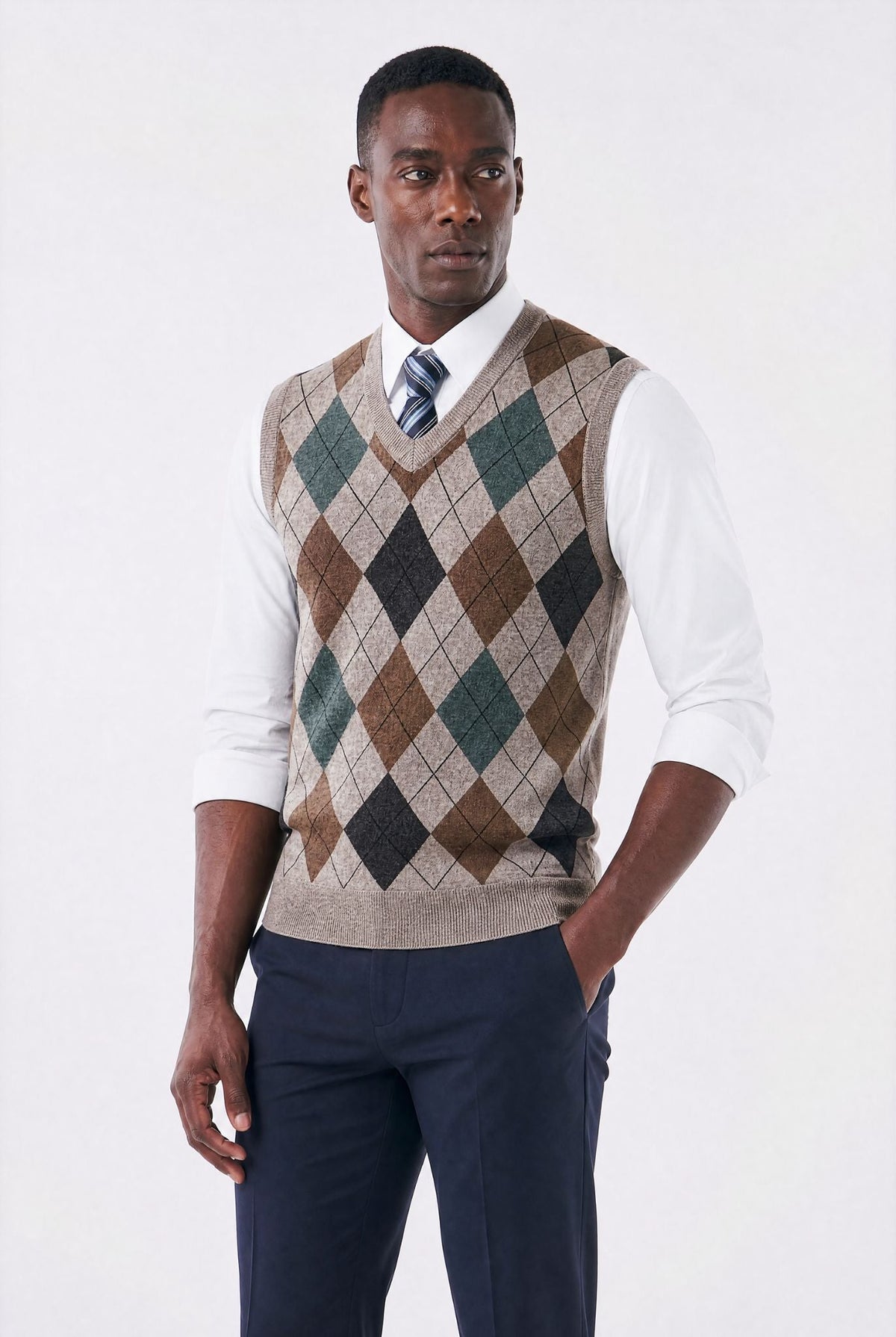 Fife Argyle Knit Vest