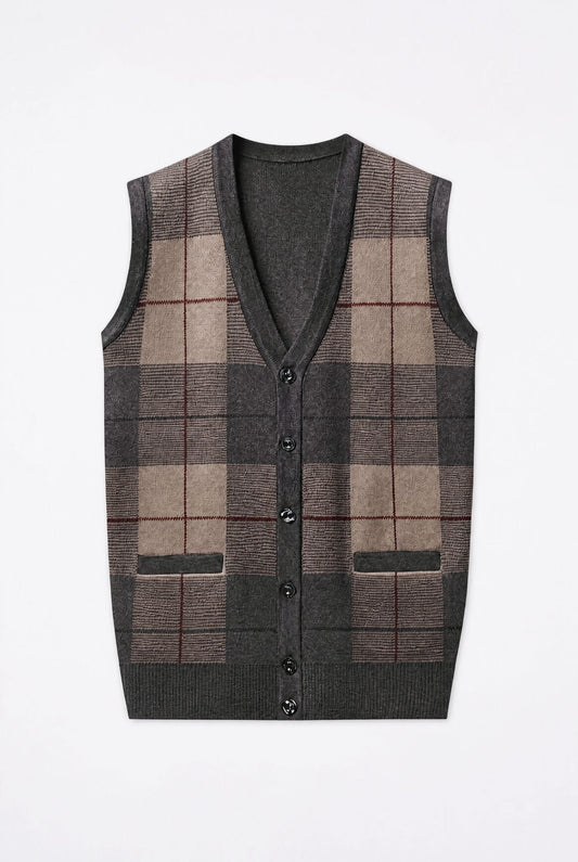 Galway Check Knit Vest