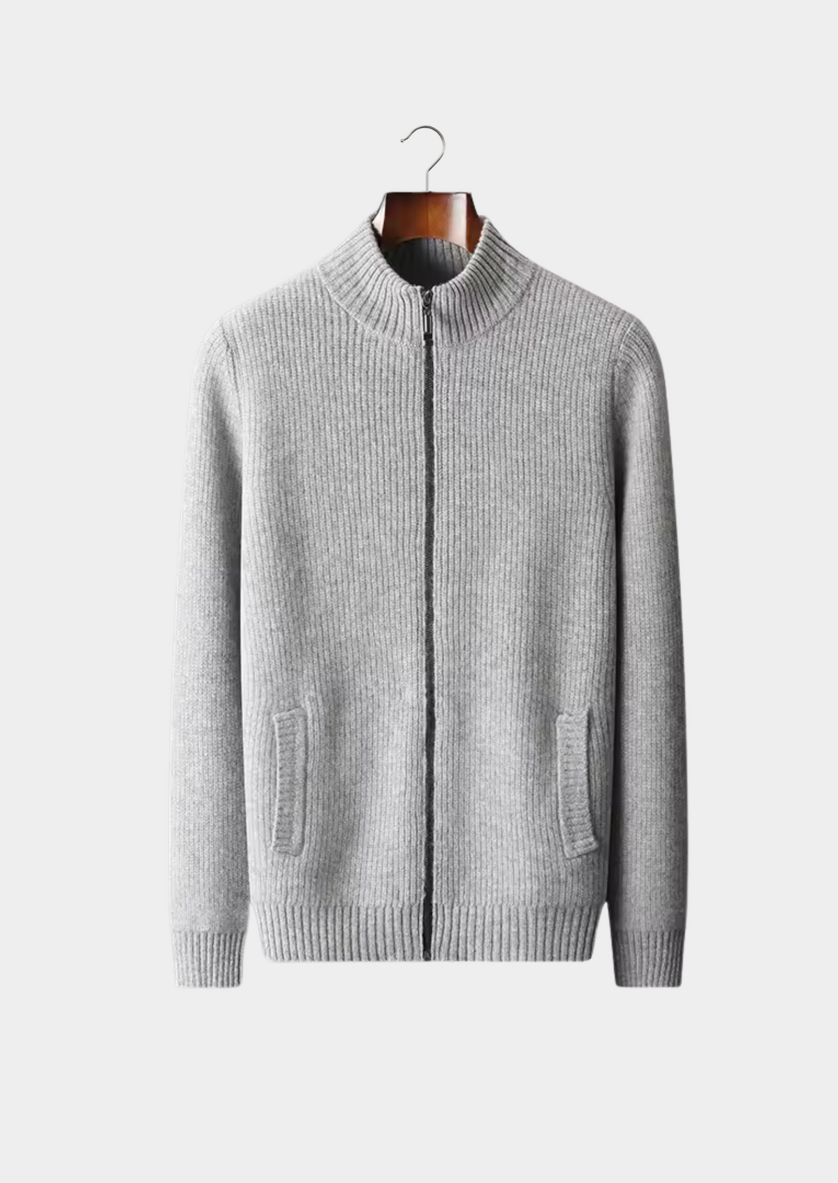 Pure Extra-Fine Merino Wool Ribbed Cardigan, view 1
