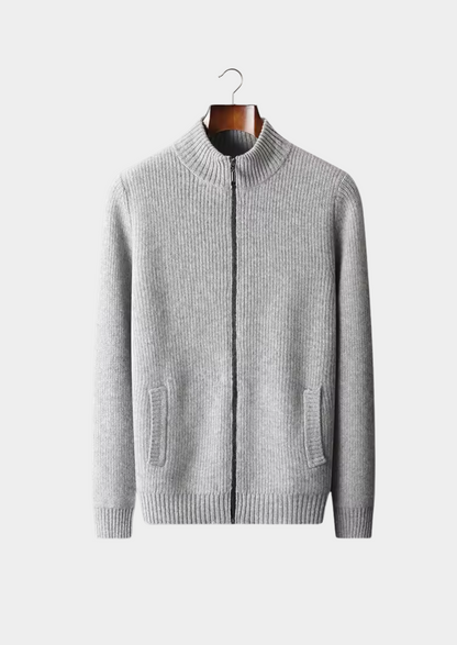 Pure Extra-Fine Merino Wool Ribbed Cardigan, view 1