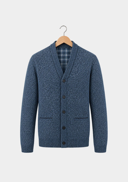 Kendal Plaid-Lined Cardigan, front view