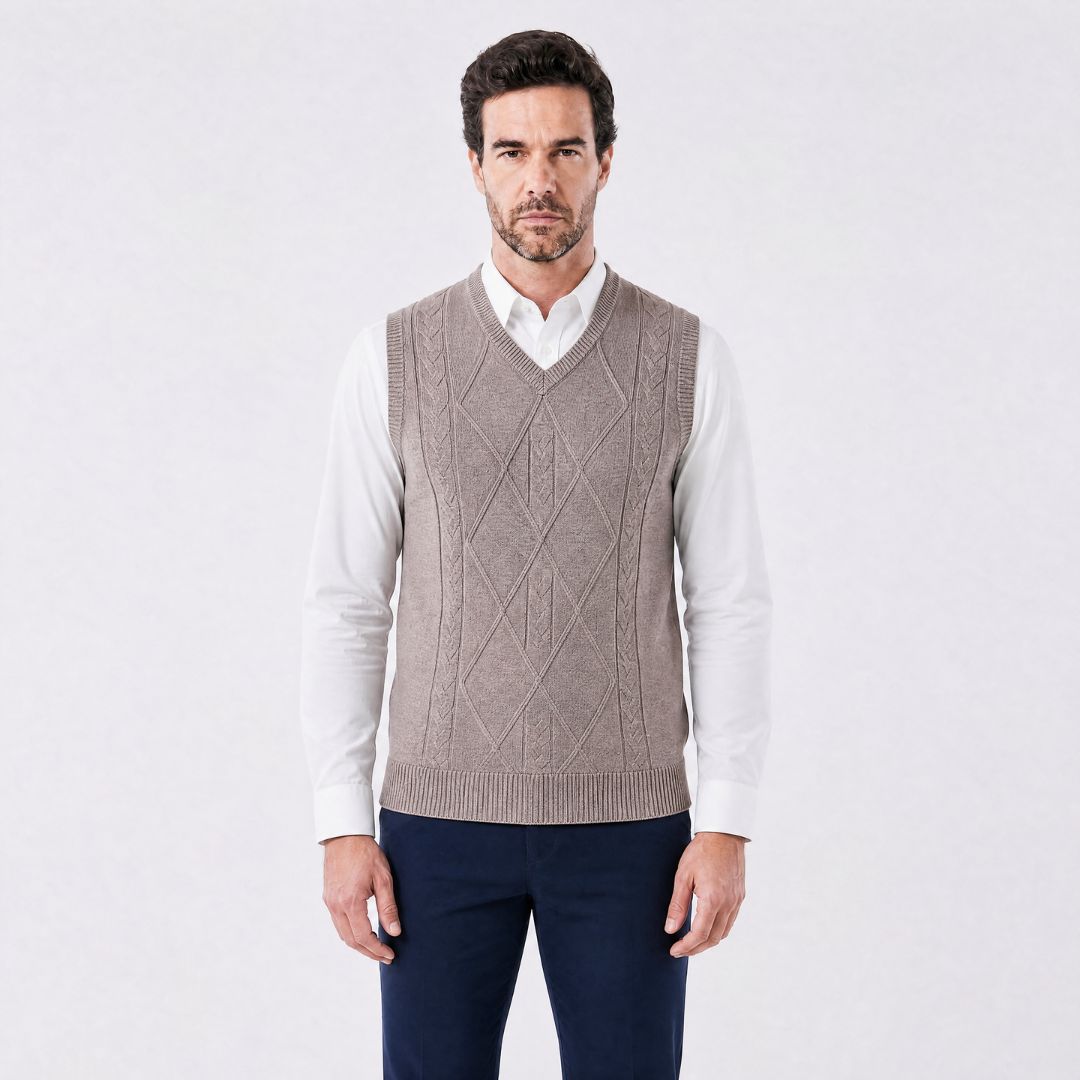 Pull sans manches Kinsale texturé