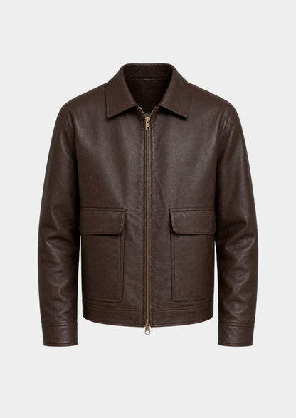 Lillehammer Leather Jacket, front view
