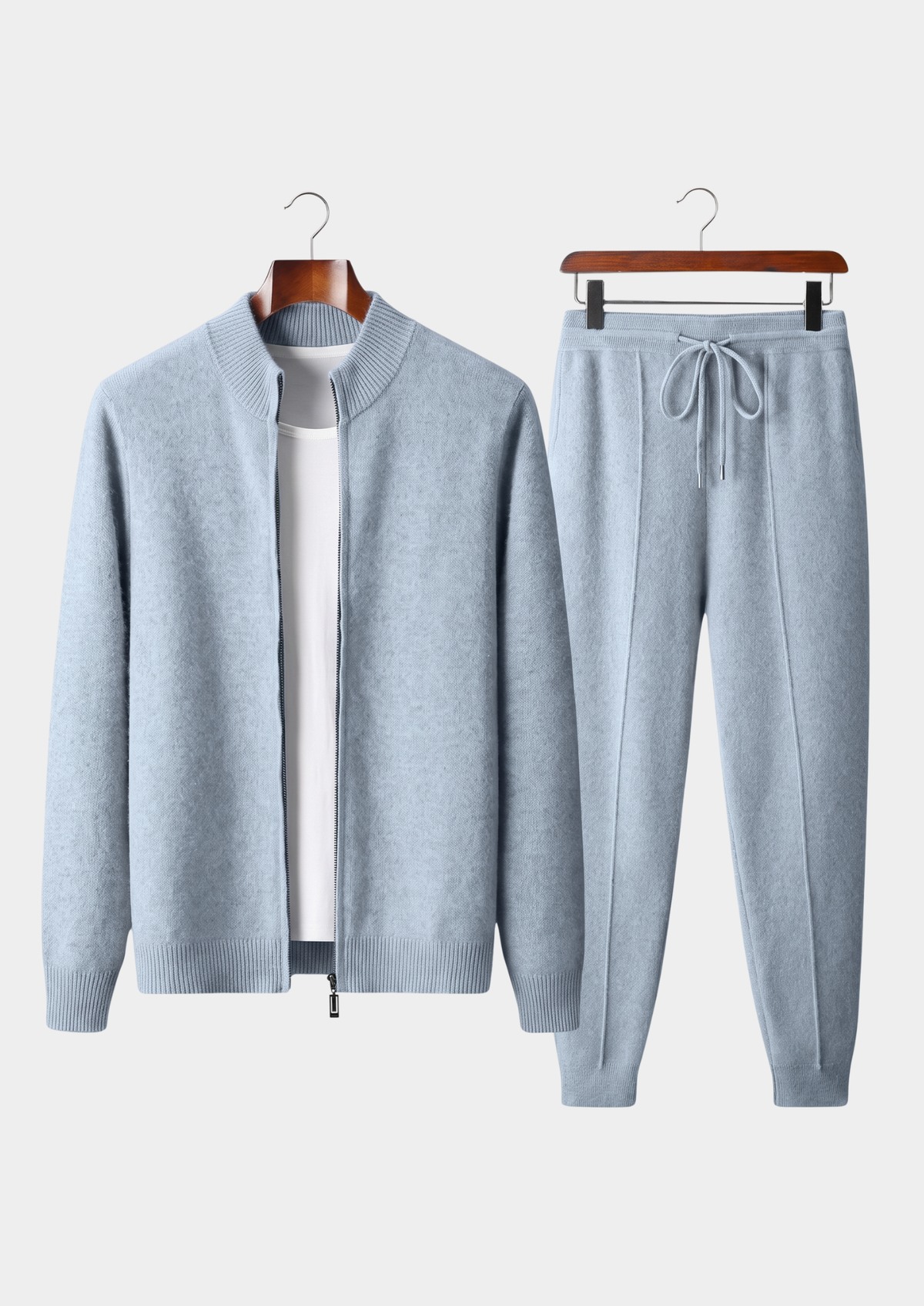 Pure Extra-Fine Merino Wool Light Blue Luzzo Set, view 1