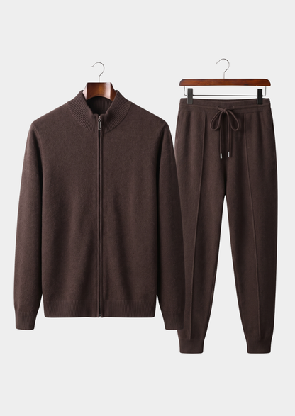 Pure Extra-Fine Merino Wool Dark Brown Luzzo Set, view 1