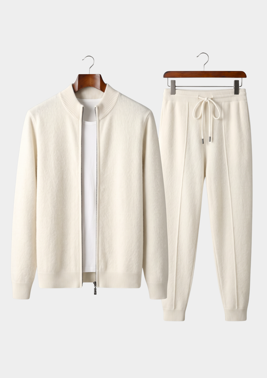 Pure Extra-Fine Merino Wool Cream White Luzzo Set, view 1