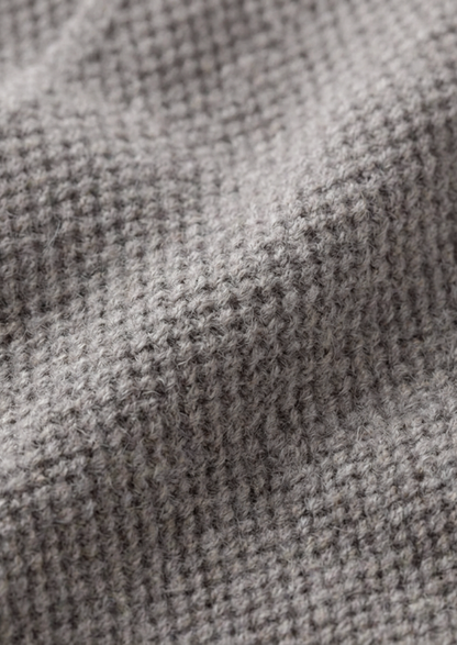 Pure Extra-Fine Merino Wool Greige Button Overshirt, view 5