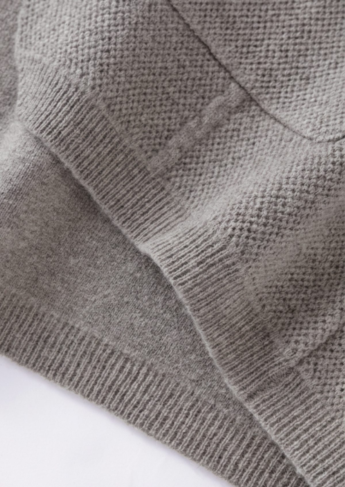 Pure Extra-Fine Merino Wool Greige Button Overshirt, view 7