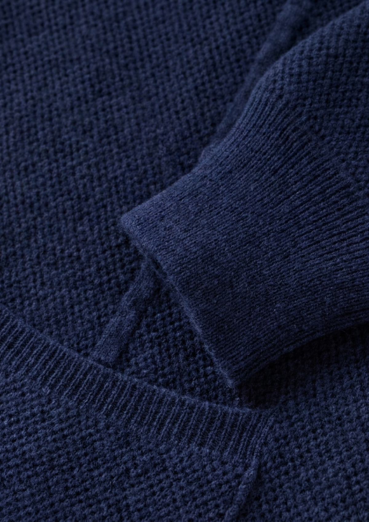 Pure Extra-Fine Merino Wool Navy Blue Button Overshirt, view 4