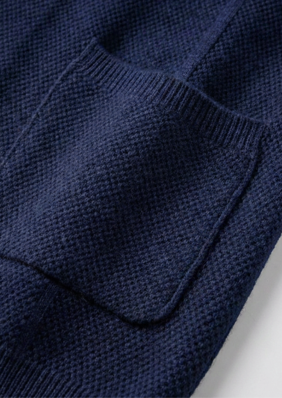 Pure Extra-Fine Merino Wool Navy Blue Button Overshirt, view 6