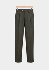 Pantalon Nora côtier à pinces - Olive