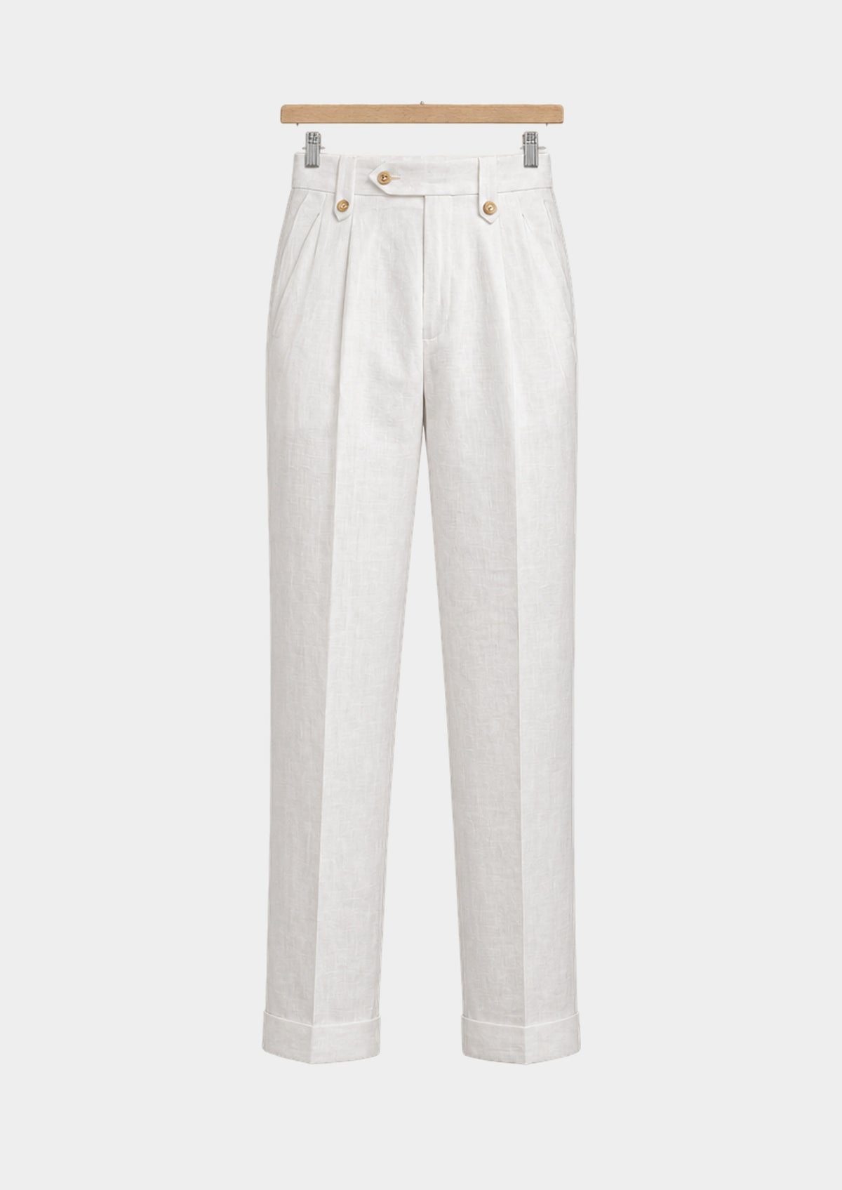 Pantalon Nora côtier à pinces - Blanc, vue de face