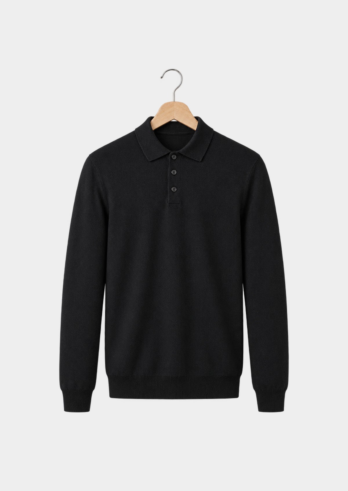 Rapallo Long-Sleeve Knit Polo, front view