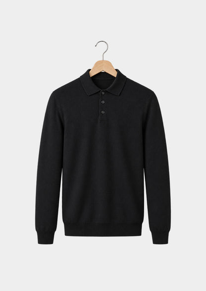 Rapallo Long-Sleeve Knit Polo, front view