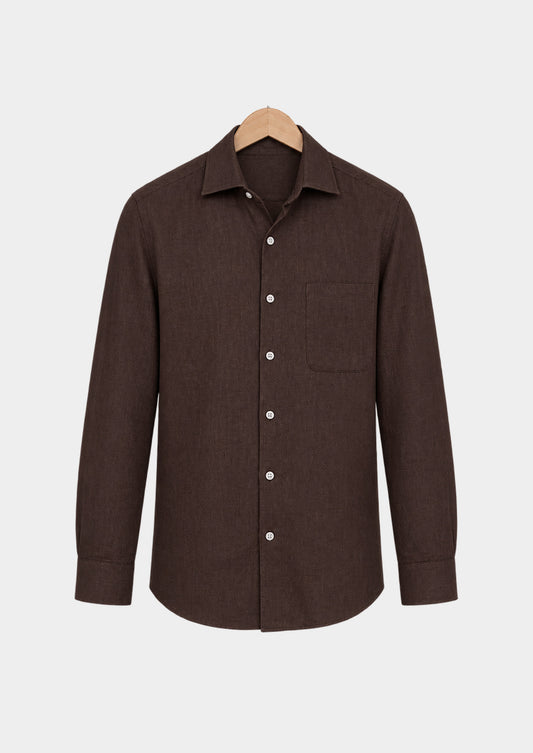 Tiberina Coastal Shirt - Dark Brown, front view