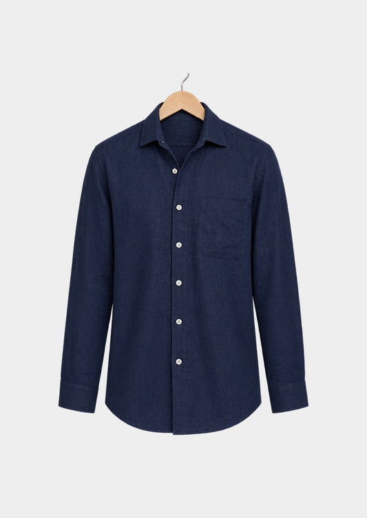 Tiberina Coastal Shirt - Navy Blue, front view