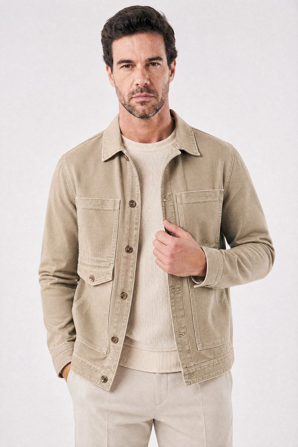 Trieste Khaki Denim Jacket