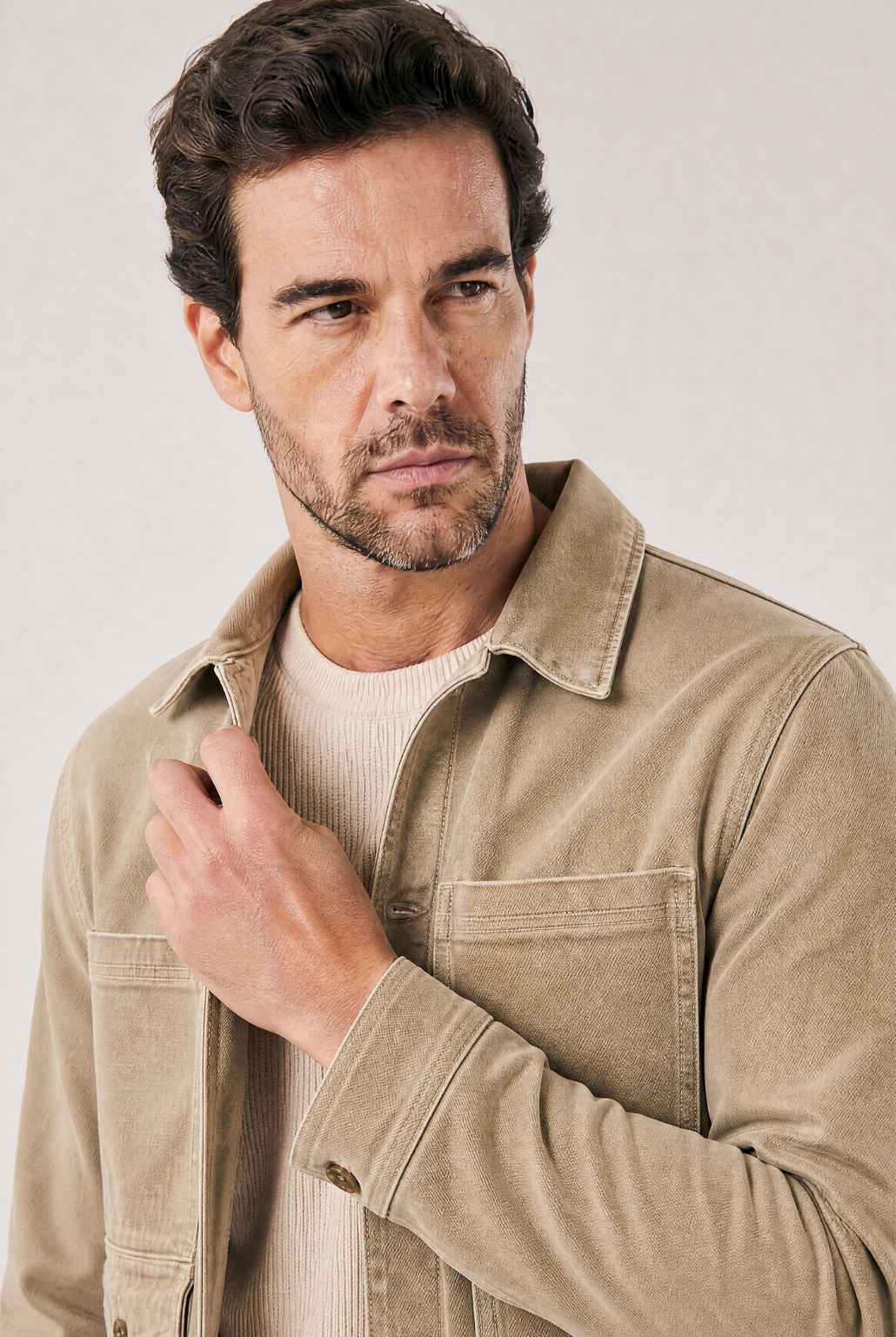 Trieste Khaki Denim Jacket