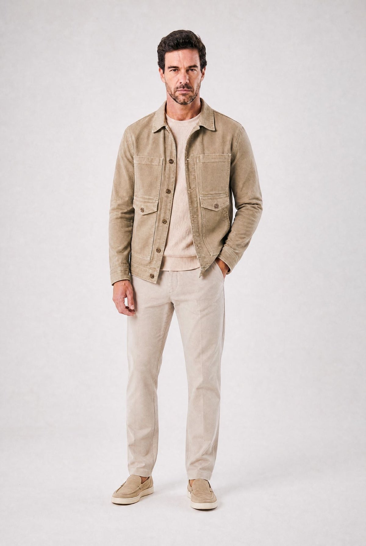 Trieste Khaki Denim Jacket