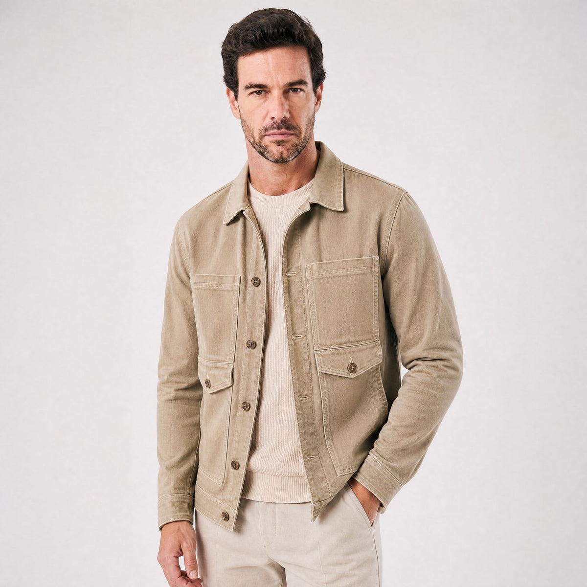 Trieste Khaki Denim Jacket