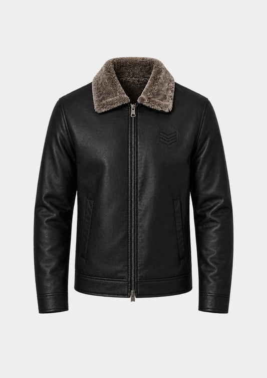 Trondheim Faux Leather Jacket, front view