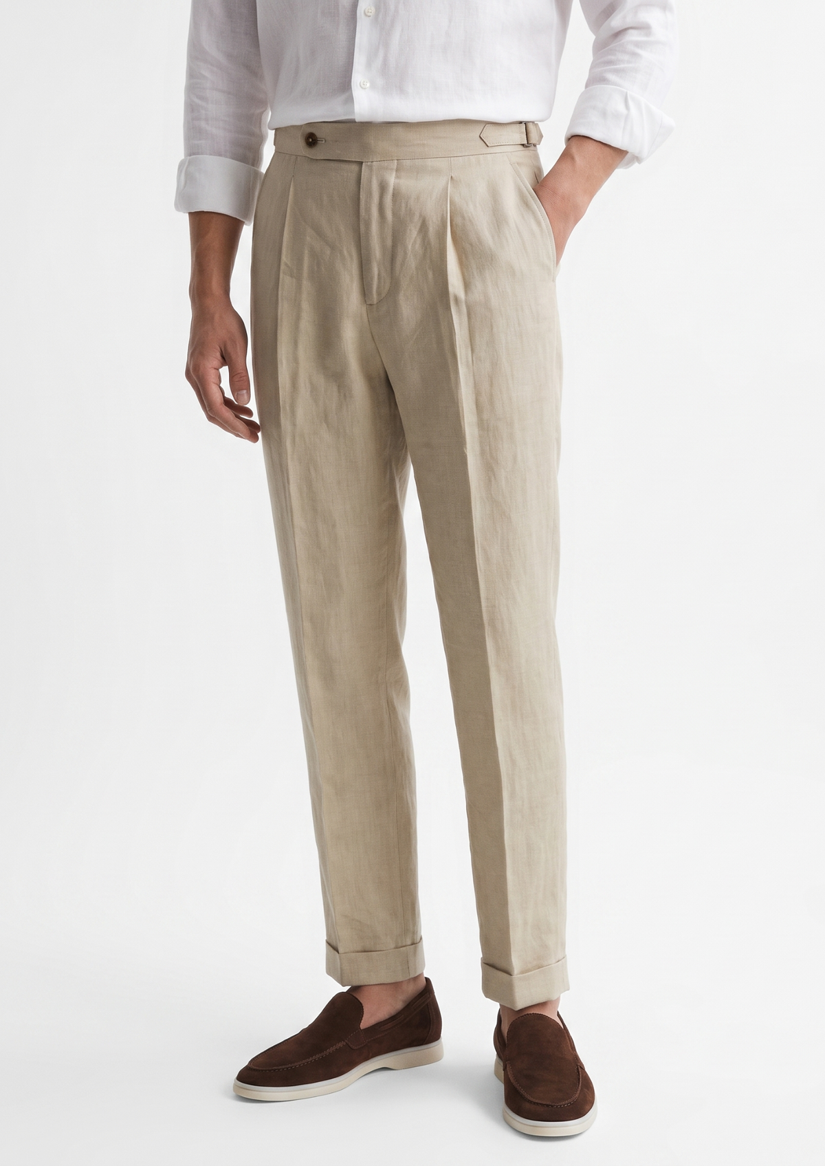 Velia Pleated Coastal Trousers - Sand, view 1