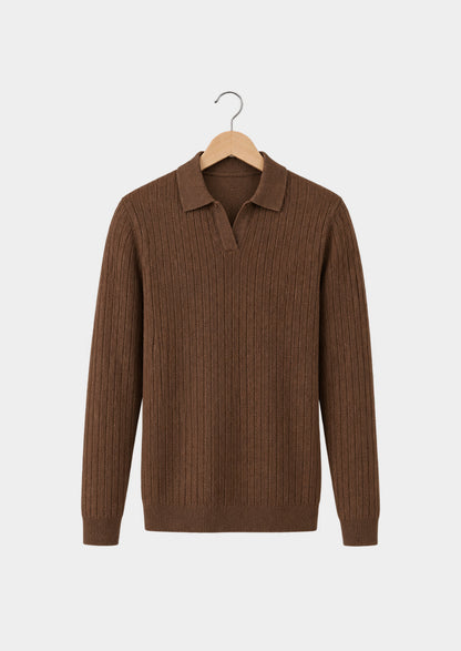 Zoagli Long-Sleeve Knit Polo, front view