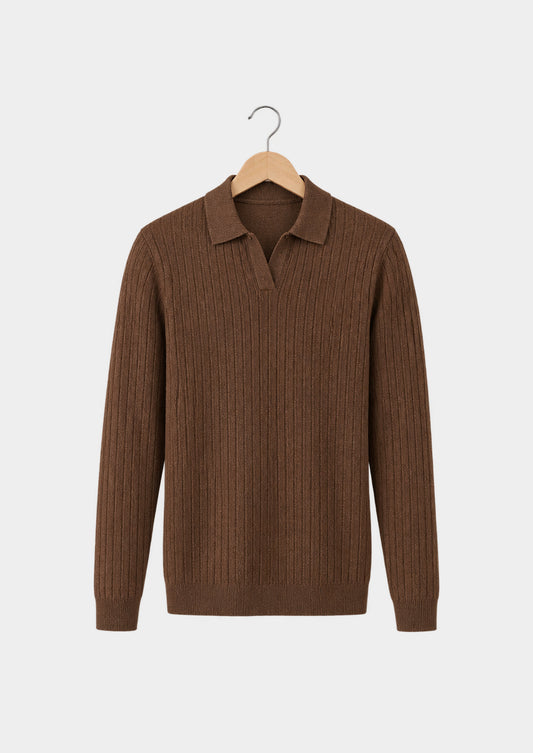 Zoagli Long-Sleeve Knit Polo, front view